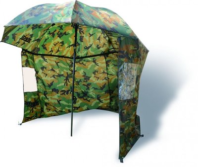 Storm umbrella camouflage with side panels