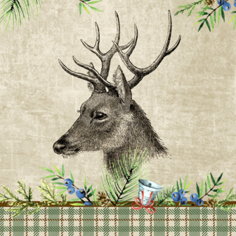 Paper Napkins 20 pieces - Roe deer Christmas