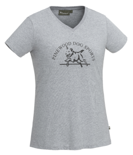 T-Shirt Dog Sports Dames Grey