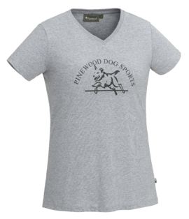 T-Shirt Dog Sports Dames Grijs