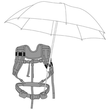 Carrier-belt system handsfree umbrella